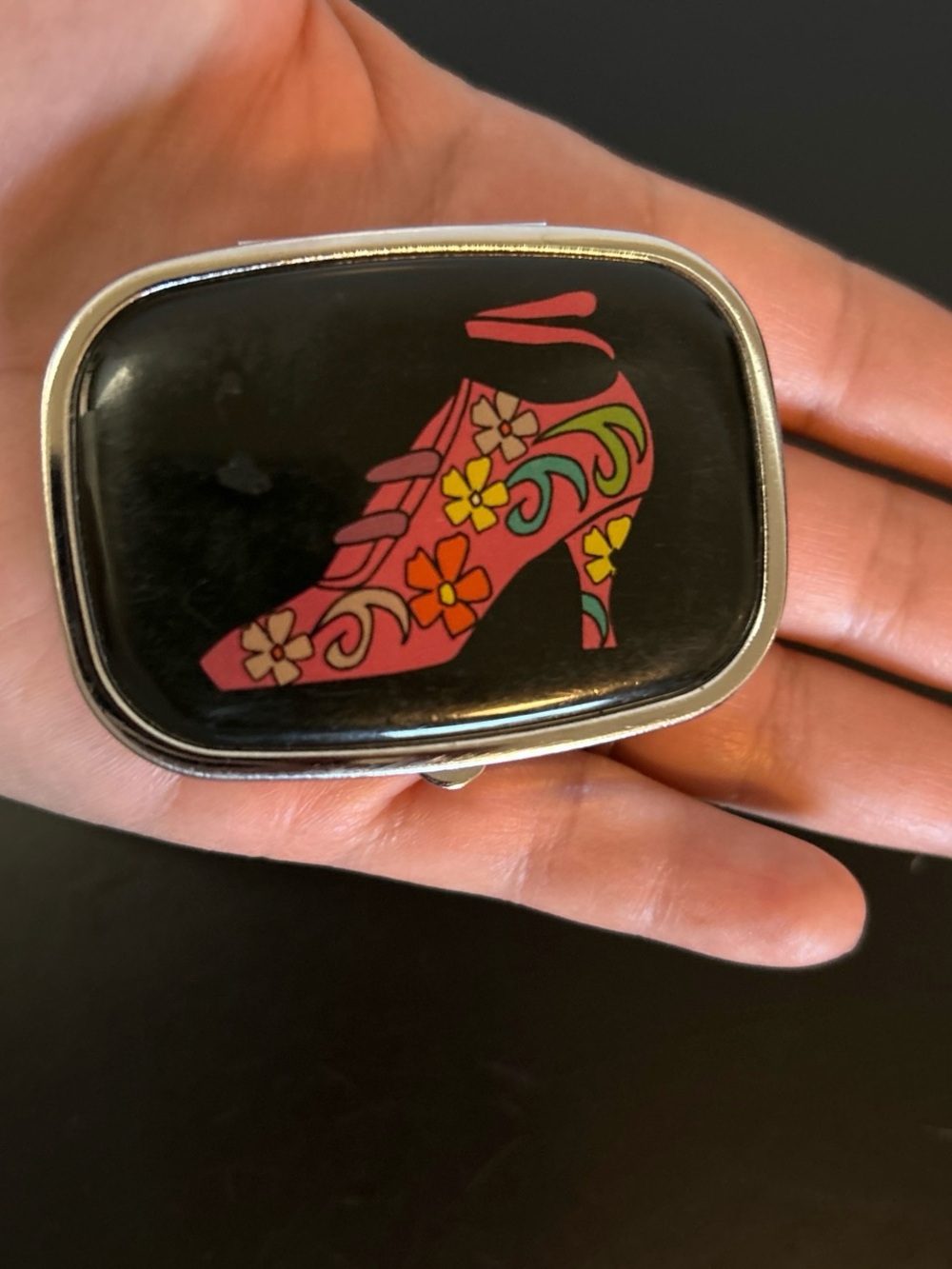 Women Shoes Floral Pink Heeled Shoe Trinket Box - Unbranded